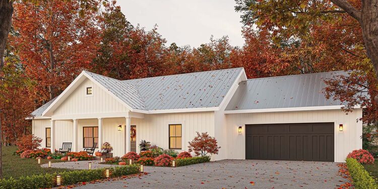 Split-Bedroom Layout in a Simple or Affordable Ranch Style House Plan