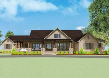 Stunning 5-Bedroom New American House Plan with Game Room – ~4,935 Sq Ft of Elevated Ranch-style Living
