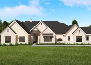 New American House Plan with Guest Suite and Office – 4,683 sq ft