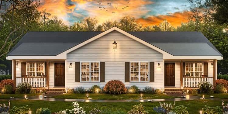 Country Duplex with Symmetrical 2-Bed Units — Compact, Functional & Ideal for Rental or Multi-Family Use (~2,068 Sq Ft Total