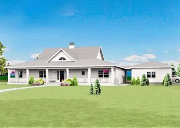 Flexible Country House Plan with Dual Porches