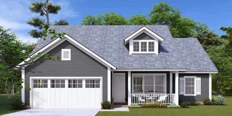 Traditional Home Plan for a Narrow Lot with Open Floor Plan – 1,571 Sq Ft