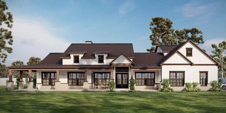 4-Bed Modern Farmhouse with Wraparound Porch – ~3,561 Sq Ft of Relaxed, Versatile Living