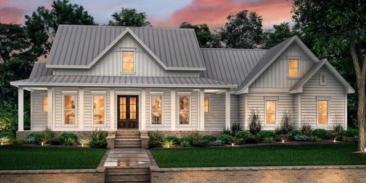 2,282 Sq Ft Three-Bed Farmhouse with Bonus Room — Plan 51758HZ