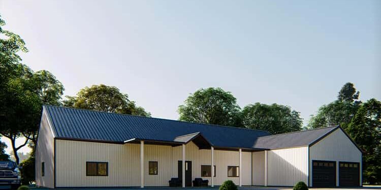 4-Bedroom Barndominium with Home Office – ~4,300 Sq Ft of Bold, Open-Concept Space