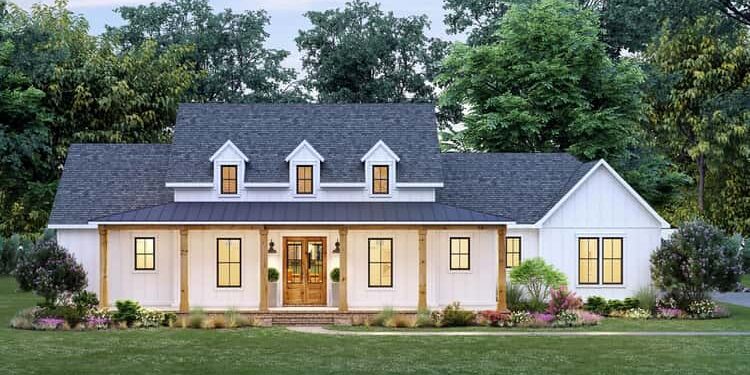 One-Story Country Farmhouse with Vaulted Great Room & 4 Beds – Compact, Comfortable & Full of Charm (~2,232 Sq Ft)