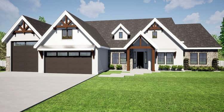 4-Bed Modern Farmhouse with Home Office & Gym, ~3,415 sq ft