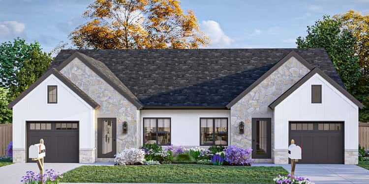 Modern Cottage Duplex – ~1,231 sq ft per Unit (2 Beds & 1 Bath each)