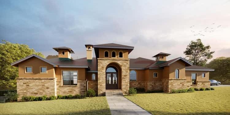 Tuscan Hill Country House Plan with Game Room – ~3,475 Sq Ft, 4 Beds & 4.5 Baths