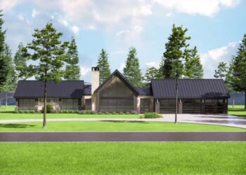 New Zealand Modern Ranch with Vaulted Interior & Huge Rear Porch – ~3,399 Sq Ft of Elegant, One-Level Living