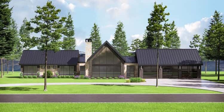 New Zealand Modern Ranch with Vaulted Interior & Huge Rear Porch – ~3,399 Sq Ft of Elegant, One-Level Living