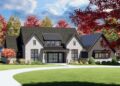 Transitional Farmhouse with 4 Beds, Home Office & Outdoor Fireplace – Spacious, Thoughtful Design for Modern Living