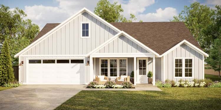 Single-Story Modern Farmhouse with Split Bedrooms & Vaulted Great Room – Functional, Charming & Family-Friendly (~2,095 Sq Ft)