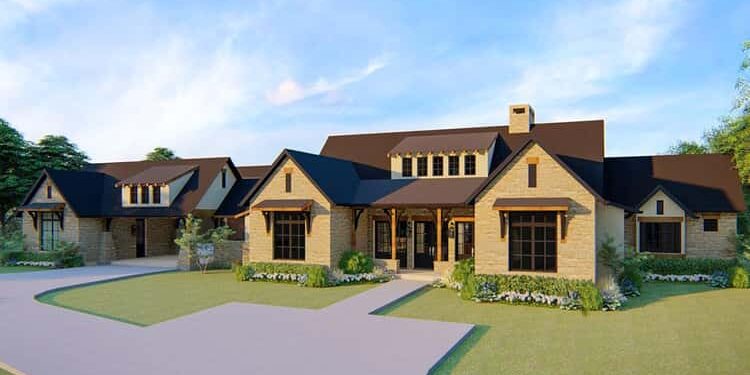 4-Bed Hill Country Home with 4-Car Motor Court & Grand Outdoor Living – A Luxurious Ranch-Style Home for Comfort & Entertaining