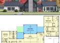Symmetrical Scandinavian House Plan with Split Bedrooms & Vaulted Living – ~2,892 Sq Ft of Light, Fluid One-Level Living