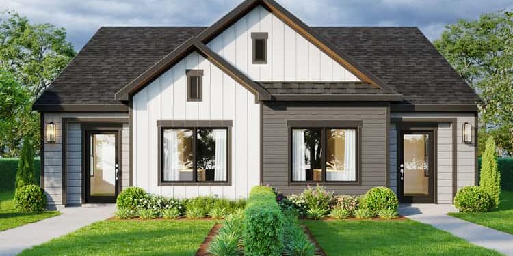 New American Duplex – Compact, Smart 3-Bed/2-Bath Units (~1,143 Sq Ft Each)