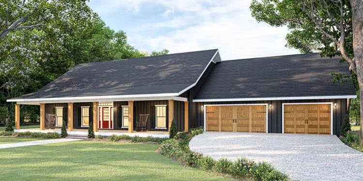 Single-Story Country Ranch Farmhouse with Two Master Suites – Efficient, Comfortable & Family-Friendly (~2,096 Sq Ft)