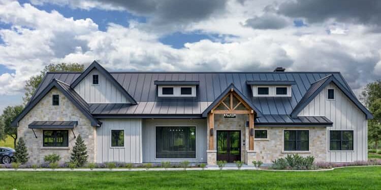 4-Bed New American Ranch with Outdoor Living – Spacious, Rustic & Entertainment-Ready (~3,536 Sq Ft)