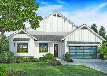 Modern Farmhouse with 10-Foot Deep Covered Rear Porch – Compact, Charming & Family-Friendly (~1,763 Sq Ft)