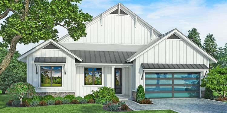 Modern Farmhouse with 10-Foot Deep Covered Rear Porch – Compact, Charming & Family-Friendly (~1,763 Sq Ft)