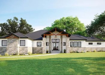 Contemporary Ranch with 4-Car Garage – Spacious, Private & Entertaining-Focused (~4,125 Sq Ft)