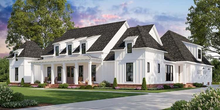 4-Bed Farmhouse with Luxurious Master Suite – Spacious, Stylish & Comfort-Focused (~2,986 Sq Ft)
