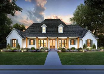 Well-Balanced Acadian Farmhouse-Style 4-Bed House Under 2,800 Sq Ft – Elegant, Open & Family-Friendly (~2,789 Sq Ft)