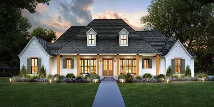 Well-Balanced Acadian Farmhouse-Style 4-Bed House Under 2,800 Sq Ft – Elegant, Open & Family-Friendly (~2,789 Sq Ft)