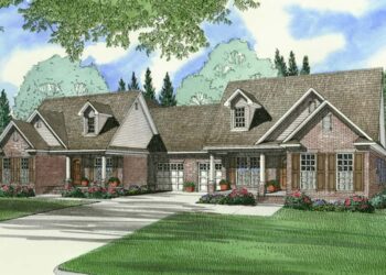 Traditional Duplex Home Plan 59315ND — Side-by-Side Duplex Designed for Comfort, Privacy & Practical Living (~2,910 Sq Ft Total)