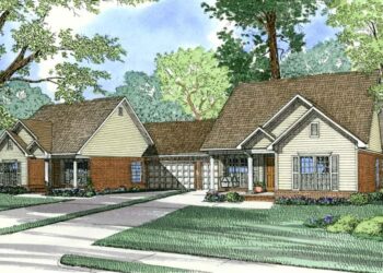 Tiered Gabled Duplex with 3-Bed Units — Smart, Comfortable & Balanced (~2,636 Sq Ft Total)