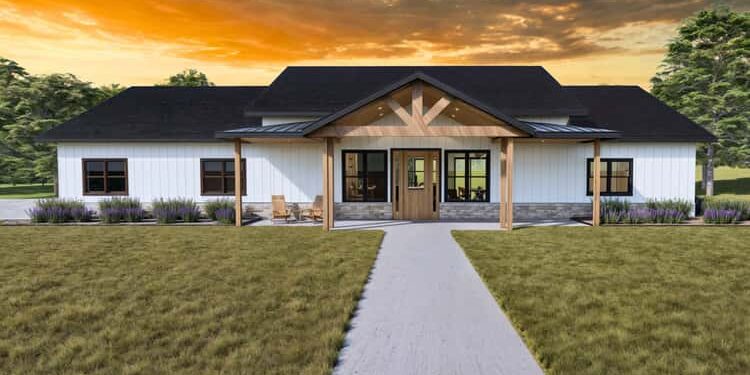 4-Bed Modern Farmhouse Ranch with Kid’s Wing – Cozy, Kid-Friendly & Versatile (~2,524 Sq Ft)