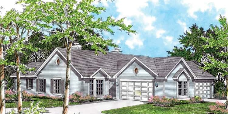Duplex with Side-Load Garage in One Unit – Balanced, Versatile Dual-Unit Living (~2,850 Sq Ft Total)