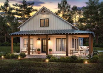 Barndominium Plan – Stylish 2-Bedroom, 2-Bathroom Home with Open Interior (~1,260 Sq Ft)