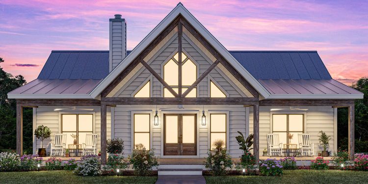 Country Home Plan – Charming 2-Bedroom, 2-Bathroom Layout with Open Living (~1,485 Sq Ft)