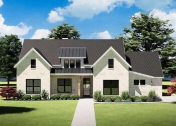 4-Bed Modern Farmhouse with Split-Bed Layout & Master-Suite Laundry Access – Efficient, Family-Friendly & Stylish (~2,646 Sq Ft)