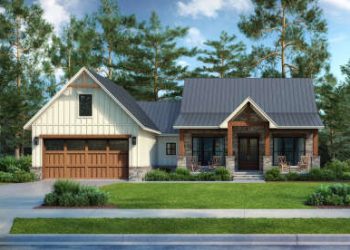 Modern Farmhouse Plan – Spacious 3-Bedroom, 2.5-Bathroom Home with Front Porch & Open Layout (~1,793 Sq Ft)