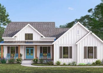 Modern Farmhouse Plan – Comfortable 3-Bedroom Home with Smart Layout (~1,487 Sq Ft)