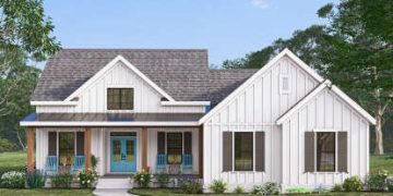 Modern Farmhouse Plan – Comfortable 3-Bedroom Home with Smart Layout (~1,487 Sq Ft)