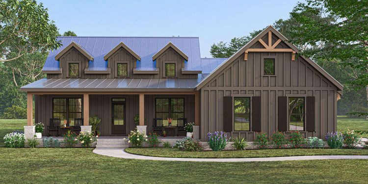 Modern Farmhouse Plan – Comfortable, Bright & Family-Ready 3-Bedroom Home (~1,819 Sq Ft)