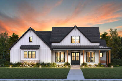 Modern Farmhouse Plan – Smart, Stylish & Versatile 3–4 Bedroom Home (~1,673 Sq Ft