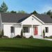 Country House Plan – Well-Planned 3-Bedroom, 2-Bathroom Layout with Open Flow & Porch Comfort (~1,035 Sq Ft)