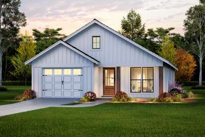 Compact Modern Farmhouse – A 1,292 Sq Ft Home with 3 Bedrooms, Open Living & Timeless Appeal