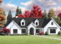 One-Story Transitional European House Plan — ~3,116 sq ft