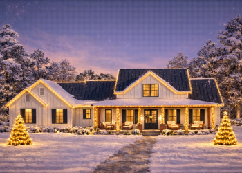 Modern Farmhouse Plan – Welcoming 3-Bedroom, 2.5-Bathroom Home with Porch & Smart Layout (~2,264 Sq Ft)