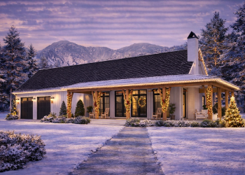 Barndominium Plan – Spacious 3-Bedroom, 2.5-Bathroom Home with Porch & Clever Layout (~1,878 Sq Ft)