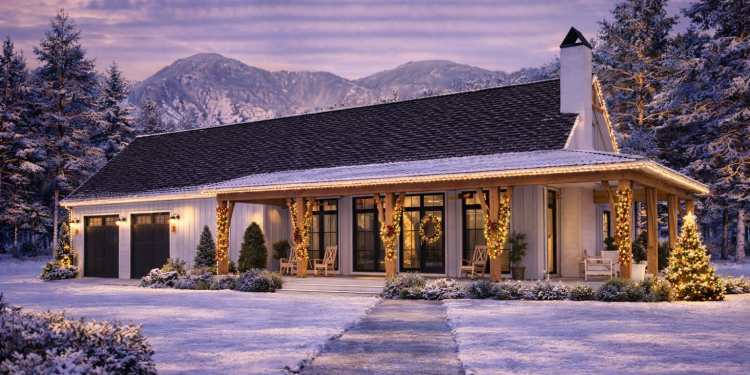 Barndominium Plan – Spacious 3-Bedroom, 2.5-Bathroom Home with Porch & Clever Layout (~1,878 Sq Ft)