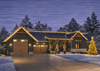 Barndominium Plan – Efficient 2-Bedroom, 2.5-Bathroom Home with Workshop-Ready Garage (~1,476 Sq Ft)