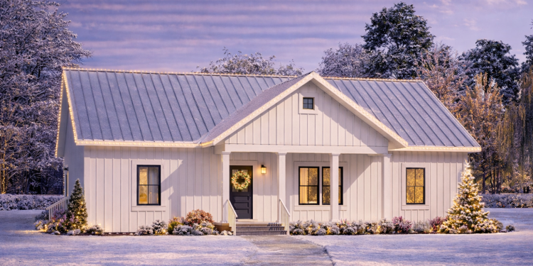 Modern Farmhouse Plan – Charming 3-Bedroom, 2-Bathroom Home with Porch & Smart Layout (~1,425 Sq Ft)