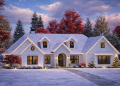 One-Story Transitional European House Plan – Spacious 4-Bedroom Home with Office & Open Flow (~3,116 Sq Ft)