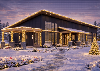Barndominium Plan – Spacious 2-Bedroom, 2-Bathroom Home with Massive 3-Car Garage (~1,575 Sq Ft)